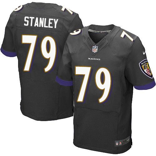 Nike Ravens #79 Ronnie Stanley Black Alternate Men's Stitched NFL New Elite Jersey